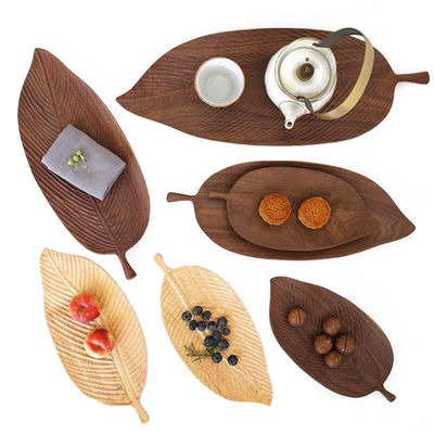 胡桃木盘子原木手工树叶盘家用零食盘果盘创意日式木质托盘茶盘