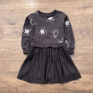 出口英国春秋新款女童连衣裙外贸原单小中童加绒长袖公主裙纱裙子