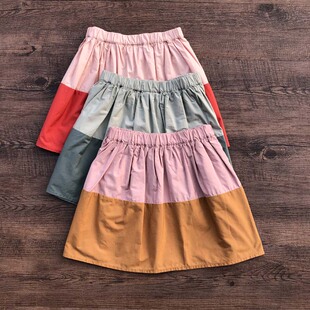出口北欧女童装纯棉短裙外贸原单小中童儿童时尚纯原尾货半身裙子
