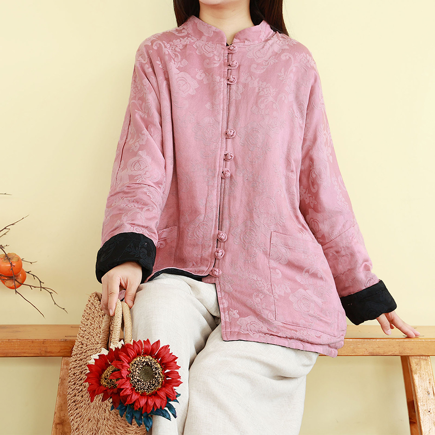 复古新中式双面穿棉服女冬季宽松盘扣对襟加厚棉袄棉衣外套中国风,女装/女士精品,棉衣/棉服,淘宝优惠券,粉丝福利购,淘宝优惠卷