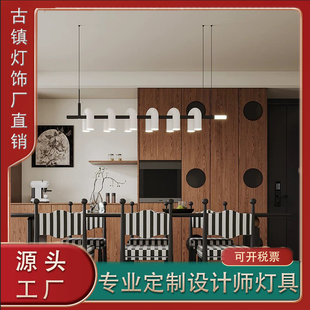 轻法式奶油风简约餐厅吊灯现代设计师客厅岛台茶室吧台长条U型灯