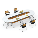 电脑桌圆形组合会议桌 椭圆折叠培训桌扇形办公桌条形桌洽谈桌板式