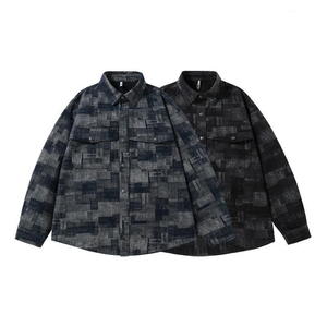 复古格纹牛仔外套男夹克男上衣服JK2289-P95图片