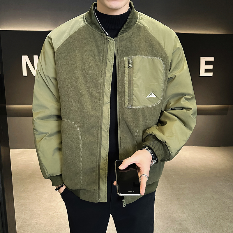 撞色拼接棒球服男装棉衣宽松保暖棉服外套SJ12-P120，男装棉衣，电商D236-1（原A051-1）