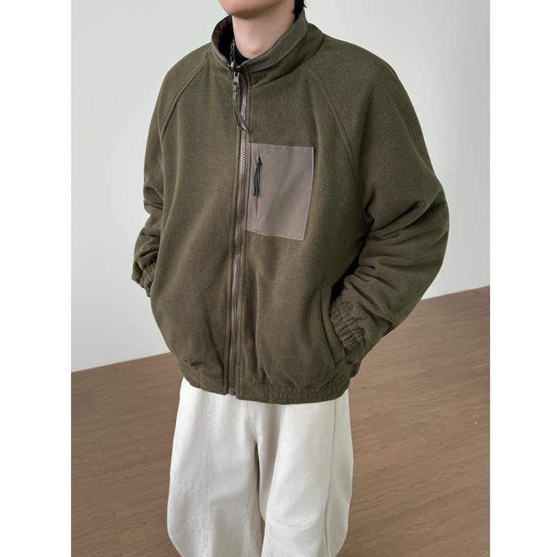 两面穿摇粒绒加厚保暖夹克外套男6626-P125,男装夹克,电商D236-1（原A051-1）