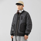 美式棒球领棉服男装二棉加厚夹克外套22067-P135，男装夹克，电商D236-1（原A051-1）