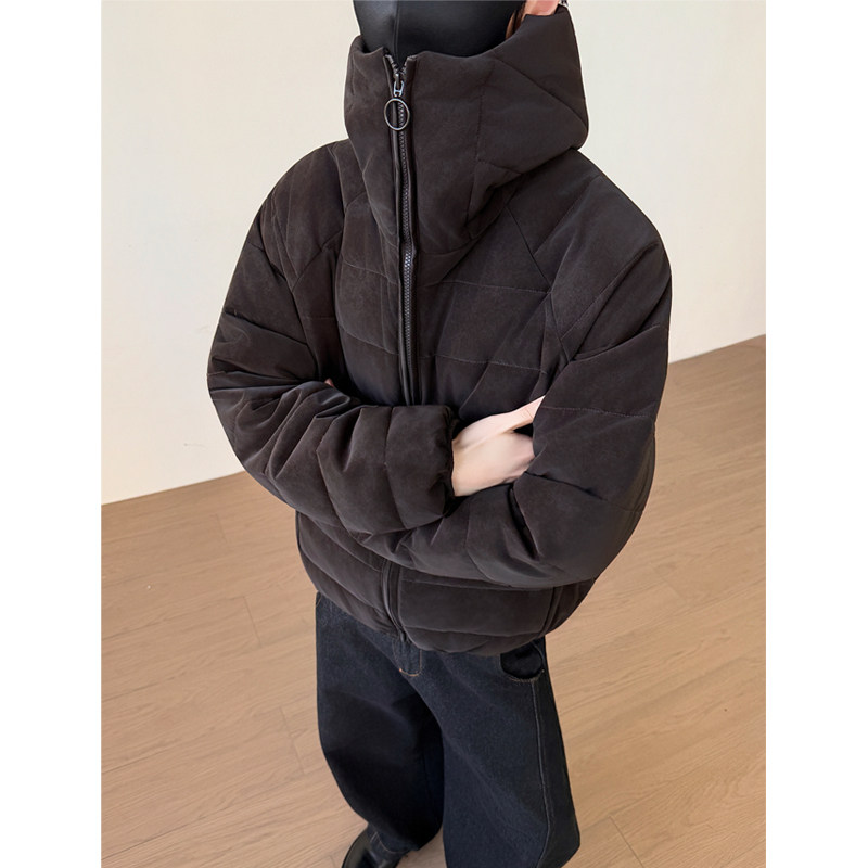 PU皮排骨羽绒服男女情侣连帽保暖外套YR822-P，男装羽绒服，电商D236-1（原A051-1）