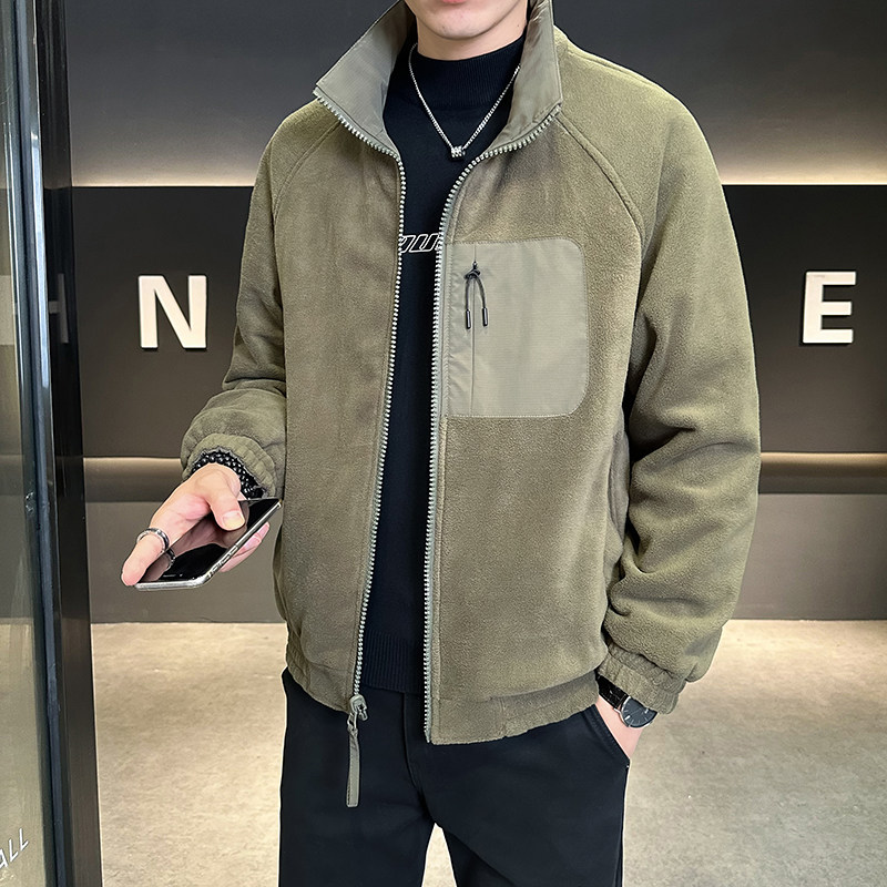 秋冬加厚双面穿颗粒绒立领夹克外套男JK6626-P125,男装夹克,电商D236-1（原A051-1）