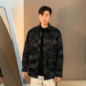 复古格纹牛仔外套男夹克男上衣服JK2289-P95图片