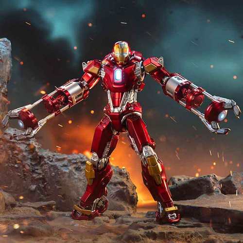 新品 中动玩具钢铁侠mk35手办红鲷鱼不发光关节可动7英寸1:10正版