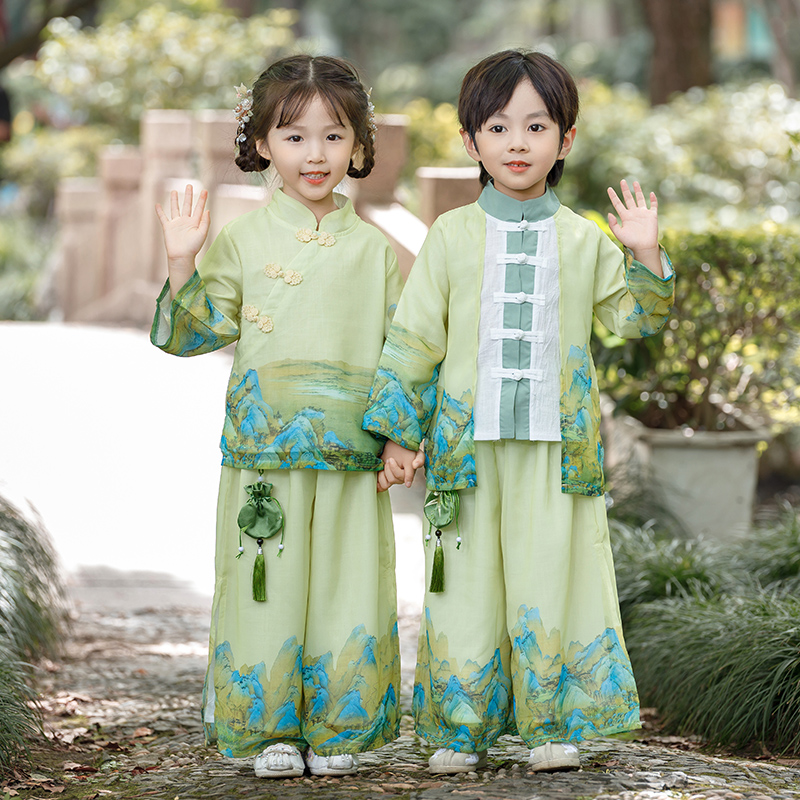 汉服春秋国学套装中国风唐装小学生古风亲子幼儿园班服元旦演出服