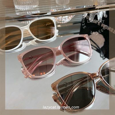 果冻粉色大方框偏光太阳镜女