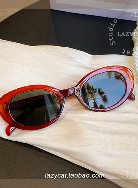 红色复古猫眼UV400太阳镜