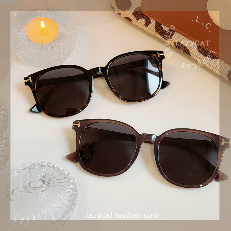 53mm椭圆偏光墨镜女方圆脸大框显脸小可配度数近视太阳眼镜框开车