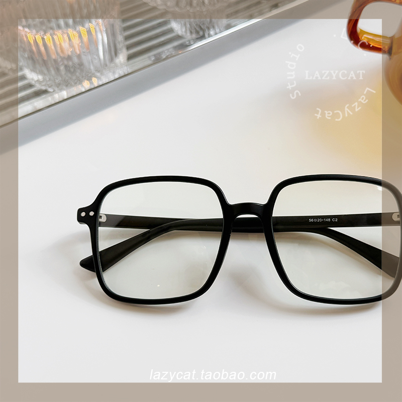 复古黑色眼镜框方形大框显脸小女