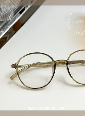 50mm韩系超轻TR90复古近视镜框可配高度数女绿色素颜学生小脸椭圆