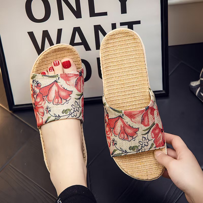 国风亚麻拖鞋女居家用吸汗静音室内木地板拖防滑软底凉拖鞋四季
