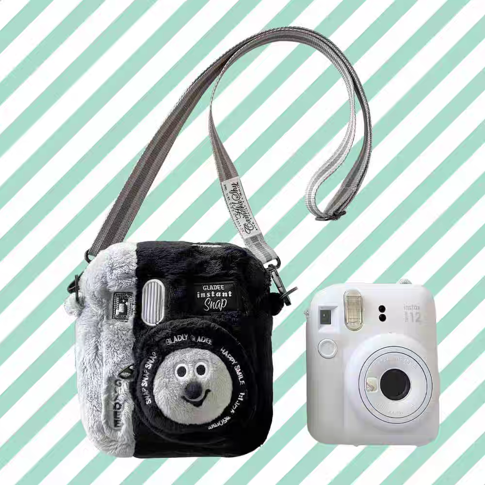 GLADEE拍立得相机包毛绒手机CCD斜挎复古收纳日本原创零钱收纳包