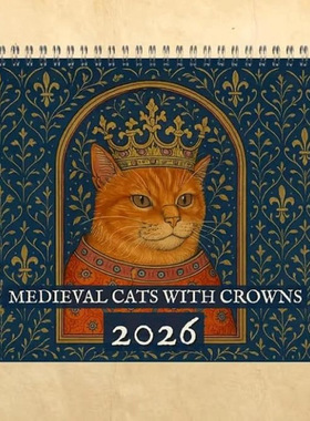 新品2026年中世纪戴着皇冠的猫咪日历 Medieval Cats with Crowns