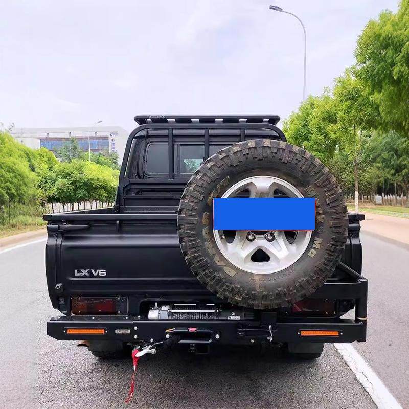 适用于丰田LC79皮卡改装后保险杠带备胎架可安装绞盘后杠