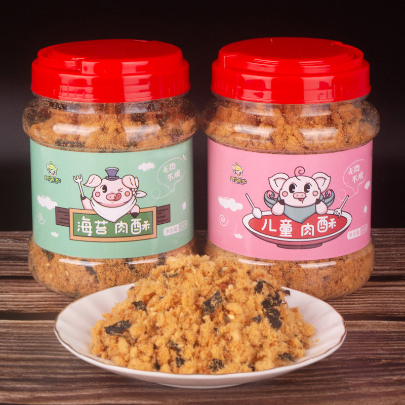 良品小猪儿童肉松小贝批发面包寿司海苔碎手抓饼烘焙零食200g罐装