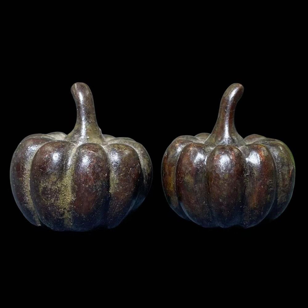 골동품 및 기타 합금 오래된 구리 호박 장식품 차 애완 동물 단단한 구리 복고풍 오래된 개체 수집품 장식 장식품