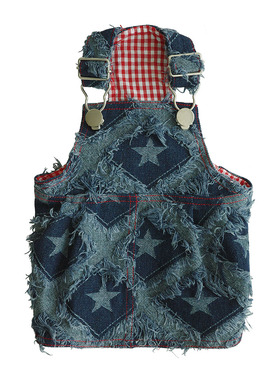 韩国代购NOONOOSOOM宠物背带裙狗狗牛仔裙朋克摇滚风宠物背心裙