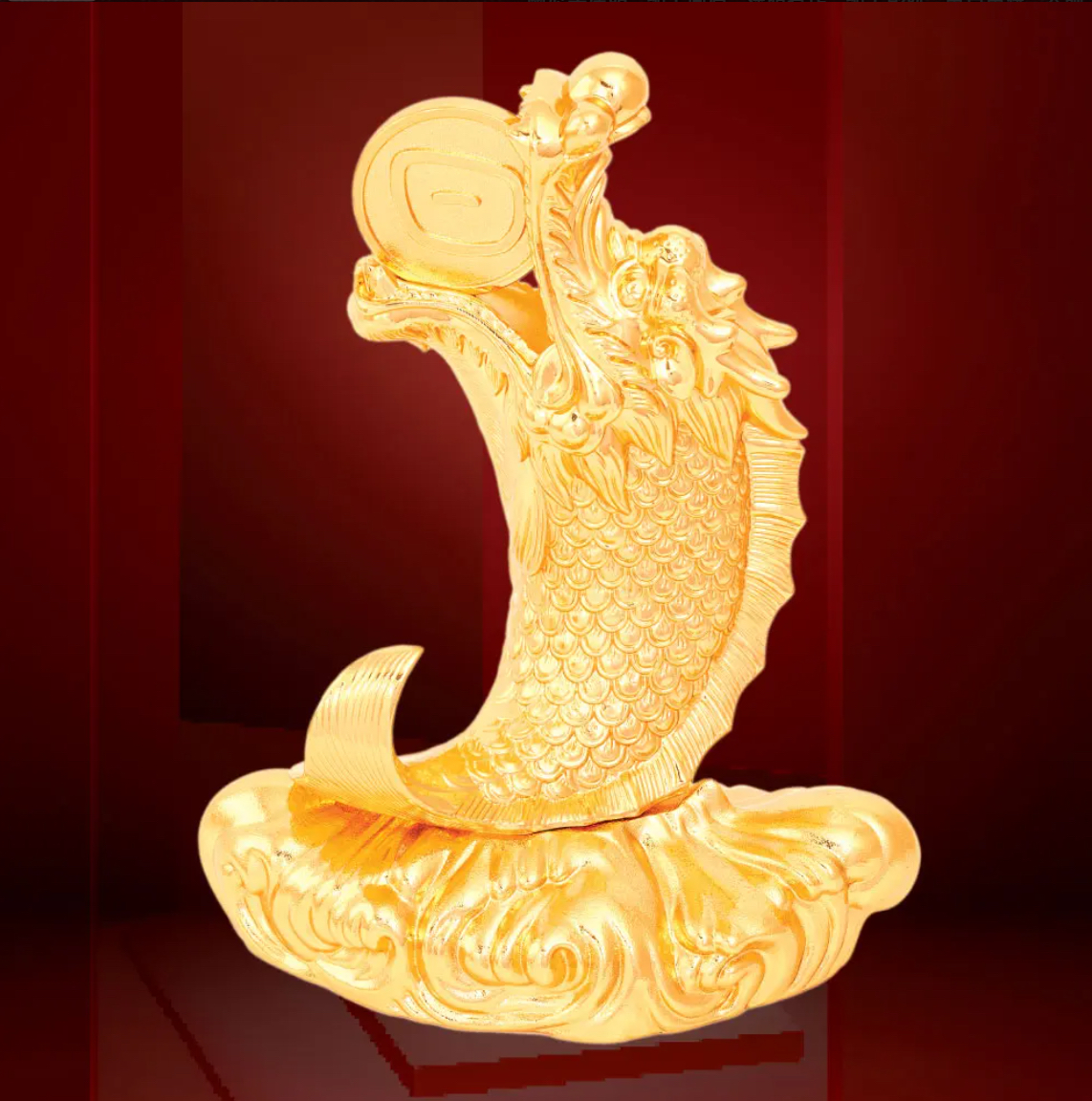 李居明2026年吉祥物龙马精神龙鱼鳌鱼鲤鱼化龙鲤鱼跃龙门摆件,家居饰品,装饰摆件,淘宝优惠券,粉丝福利购,淘宝优惠卷