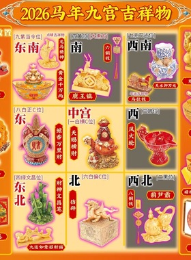 李居明2026马年全套吉祥物九宫摆件风火轮葫芦霸鹿王镇鲸吞万里财