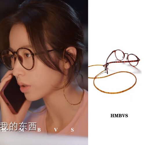 hmbvs玳瑁琥珀色凹造型眼镜绳
