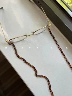 HMBVS树脂亚克力塑料醋酸玳瑁豹纹眼镜绳 细链条环保眼镜链耳机链