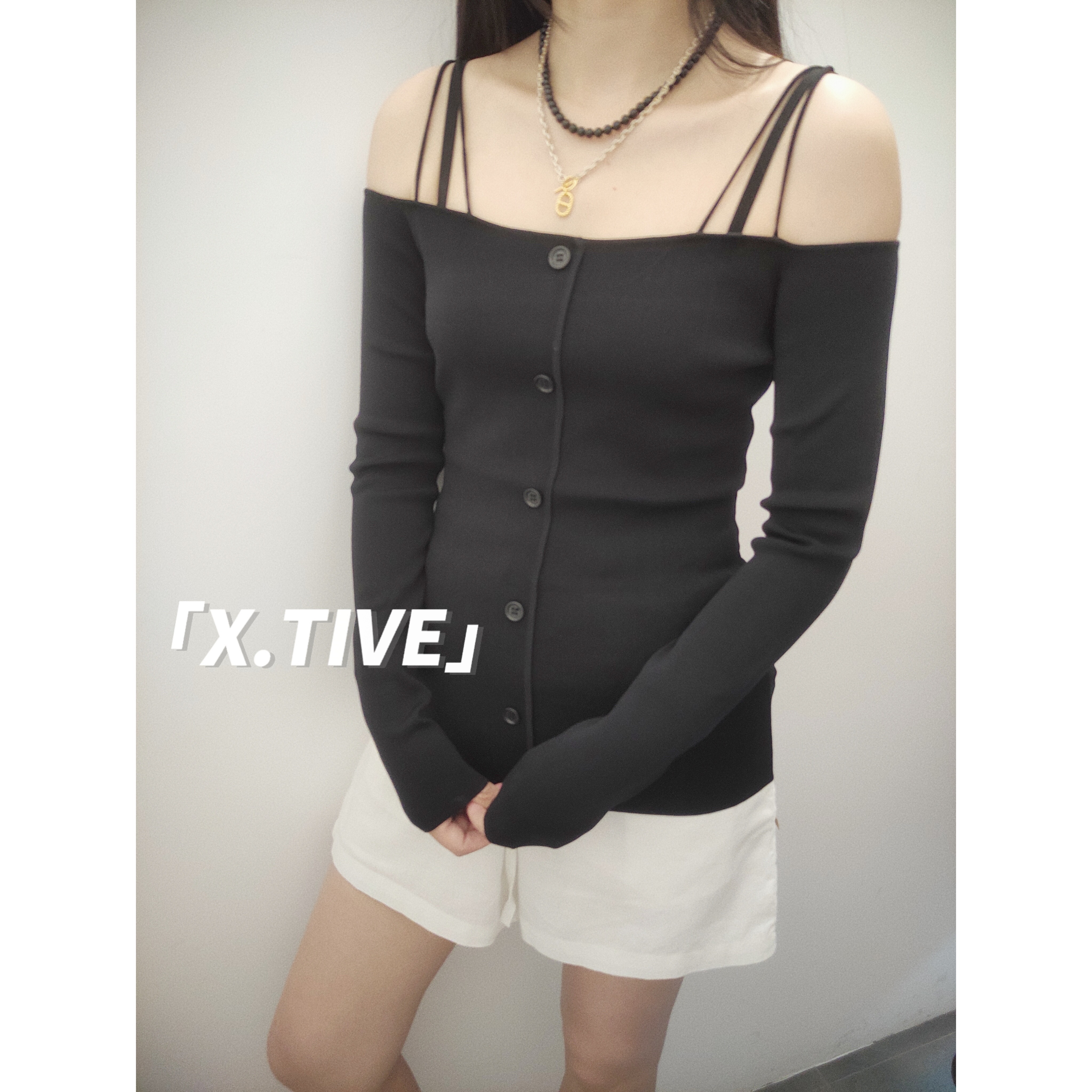 秋冬系列韩版修身一字吊带