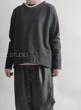 X.TIVE 秋冬系列单层面羊毛呢圆领套头上衣外套前短后长休闲百搭