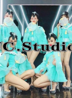 演出服天蓝色秀禾中国风民族风女gogo酒吧作秀派对商演DSDJ