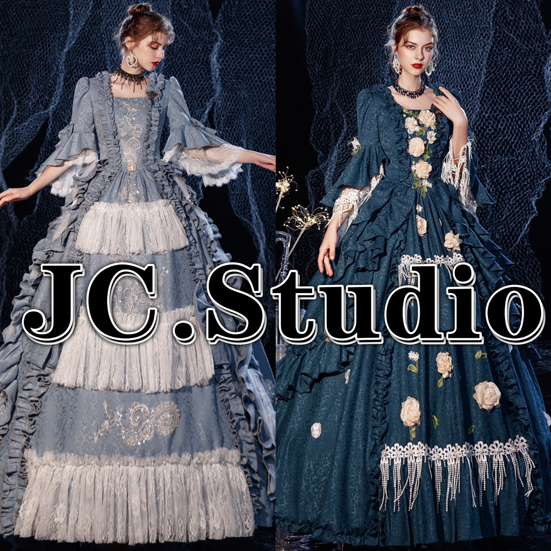 欧洲古典宫廷风中世纪洋装欧派演出舞台装复古欧式贵族晚礼服裙女