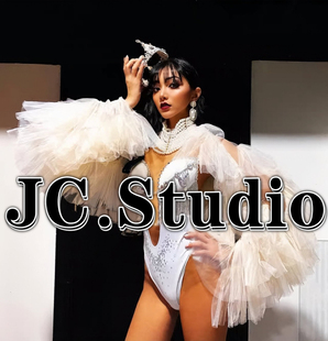 定制高端gogo演出服颗粒舞队复古百老汇性感连体夸张披肩头饰酒吧