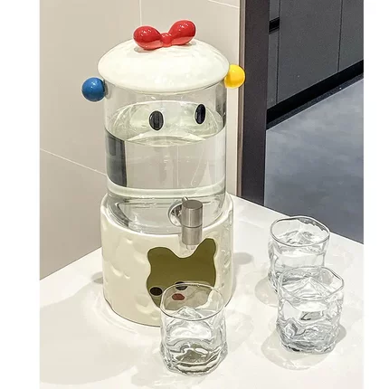 简约创意可爱玻璃杯冷水壶家用喝水杯小众水具套装客厅茶杯茶壶