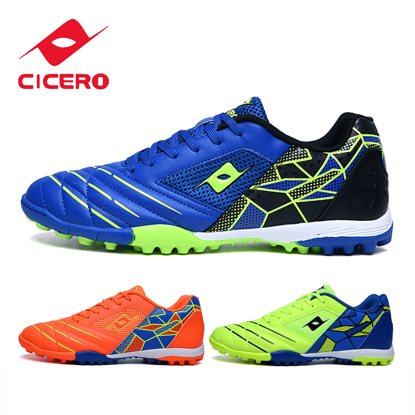 希赛龙儿童足球鞋男女学生透气防滑耐磨低帮人造草地tf碎钉训练鞋