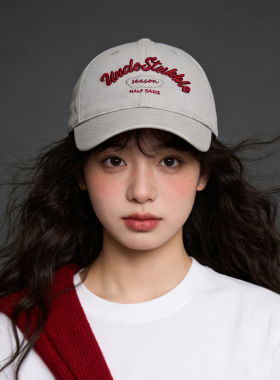 高级感灰色纯棉棒球帽女生时尚潮牌软顶鸭舌帽户外百搭遮阳帽子男