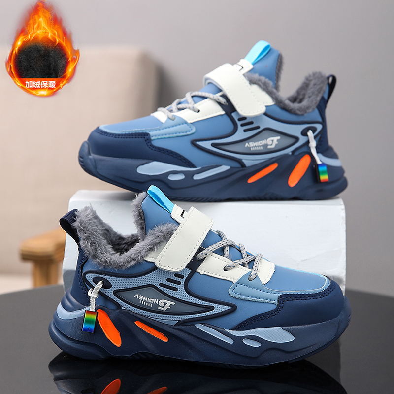 ABC IM儿童棉鞋加绒运动鞋男童鞋跑步鞋小学生6到12岁男孩休闲鞋
