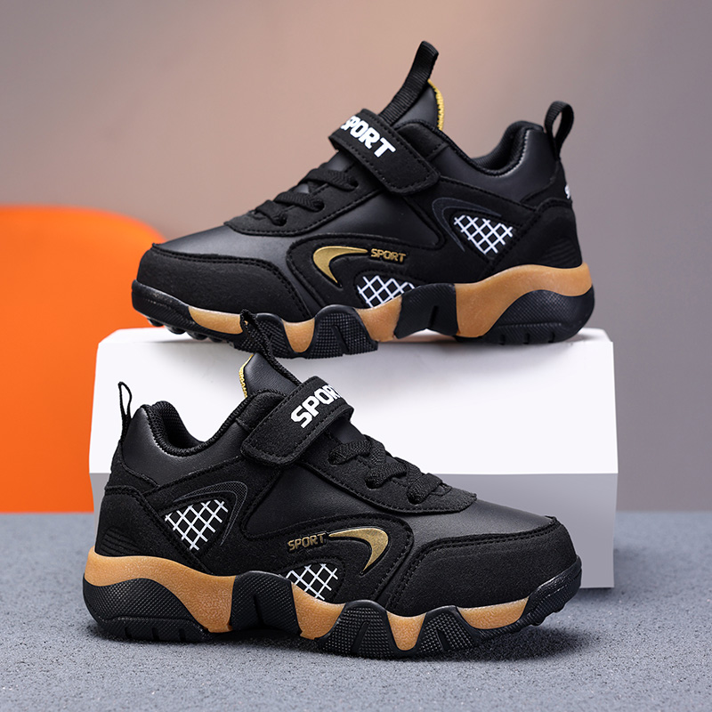 ABC IM儿童运动鞋男童鞋皮面跑步鞋小学生6到12岁男孩休闲鞋童鞋