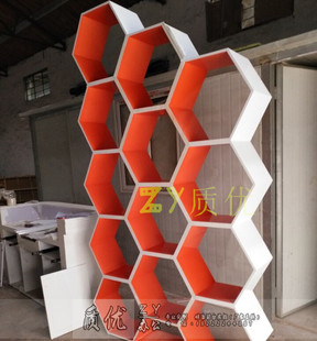 镂空烤漆鞋子中岛柜橱窗玻璃展柜包包展示柜 货架展架蜂窝柜台