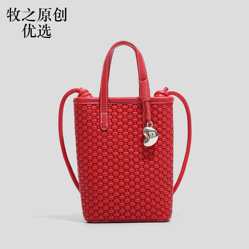 手机包女斜挎包2026新款时尚潮流迷你小包高级感编织包手机小挎包