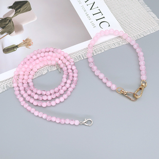 双色粉透手工手提链条包带小蜜蜂斜挎链单肩包腋下肩带斜背包链子