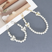 12MM蝴蝶结珍珠包链条编织毛线包手提链水杯链手机挂链手拎短包带