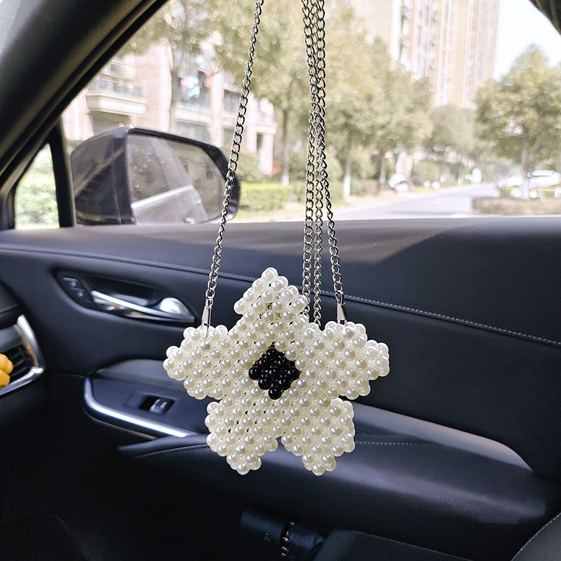 手工串珠珍珠包成品可爱花朵包diy编织五角星斜跨零钱包装饰包小