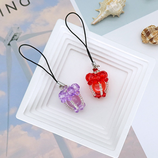 手工串珠成品水晶宫灯小挂件饰品平安灯礼品手机挂绳钥匙U盘挂饰