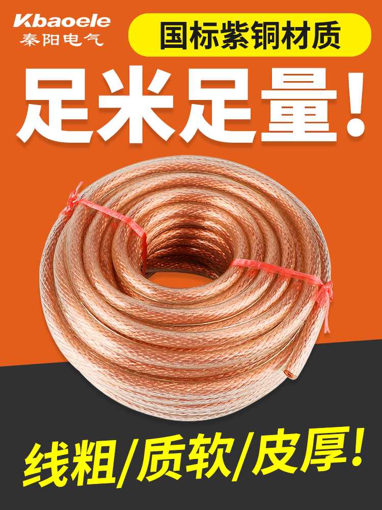 接地软铜芯线接地线配家用带接地棒防雷器避雷针绝缘皮地线棒