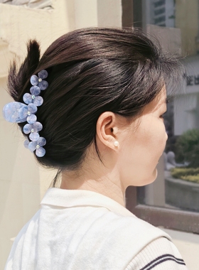 花朵醋酸抓夹高级感后脑勺氛围感