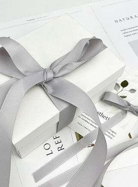 银灰色高密罗纹带丝带缎带彩带蛋糕鲜花花束包装带装饰带